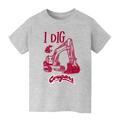 Washington State Cougars Vive La Fete Youth Excavator T-Shirt - Gray