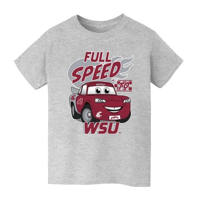  Washington State Cougars Vive La Fete Youth Full Speed T-Shirt - Gray