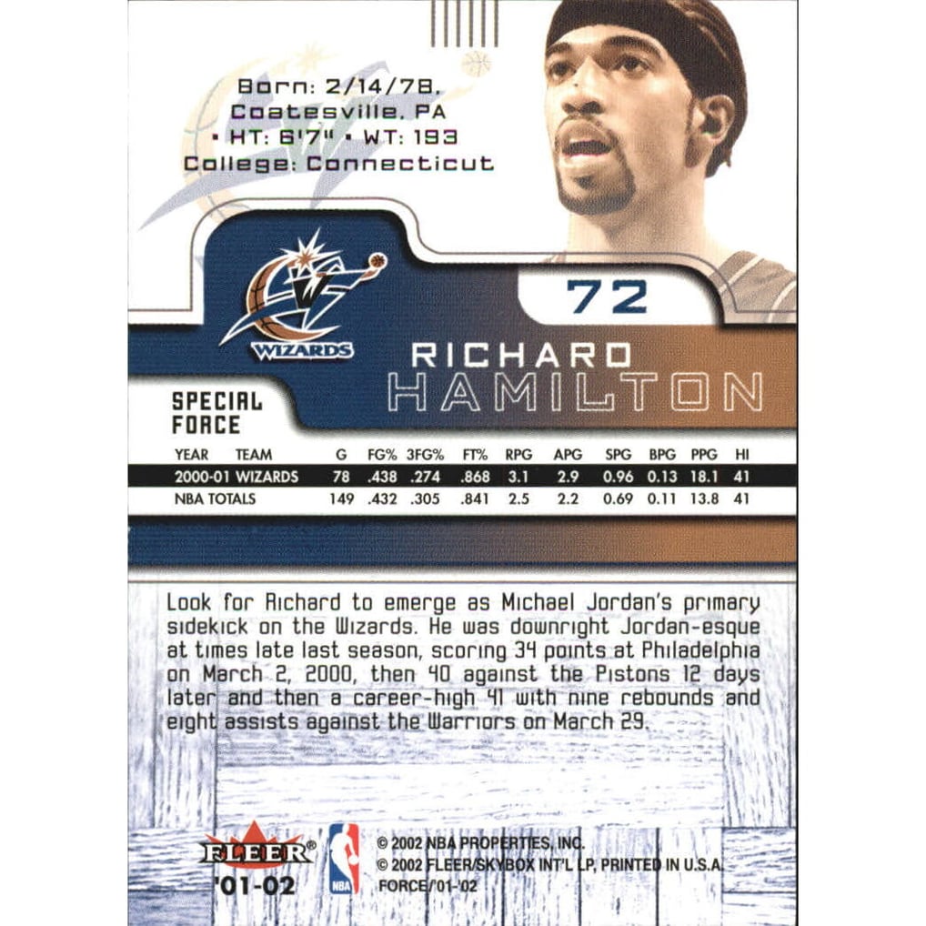 2001-02 Fleer Force Special Forces #72 Richard Hamilton