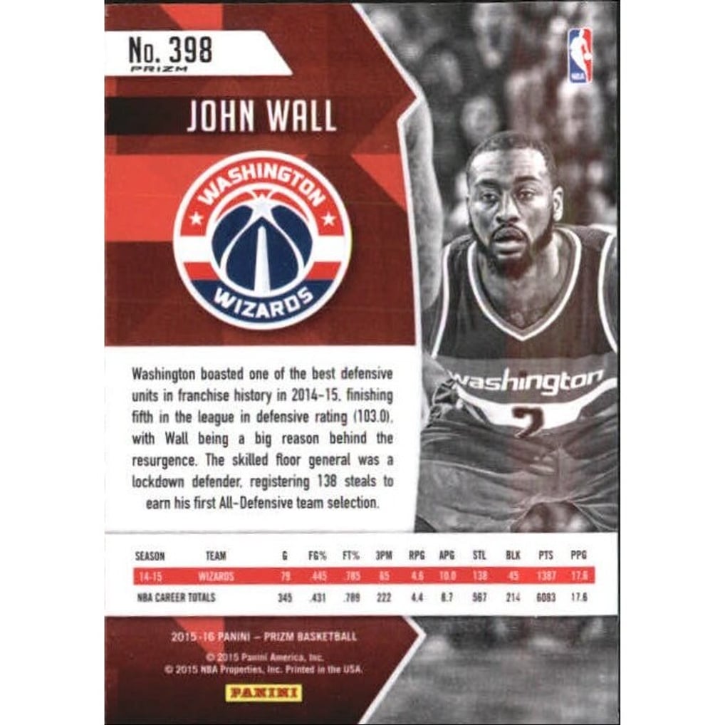 2015-16 Panini Prizm Prizms Silver #398 John Wall ANBA