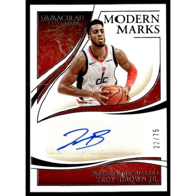2019-20 Immaculate Collection Modern Marks Autographs #27 Troy Brown Jr.