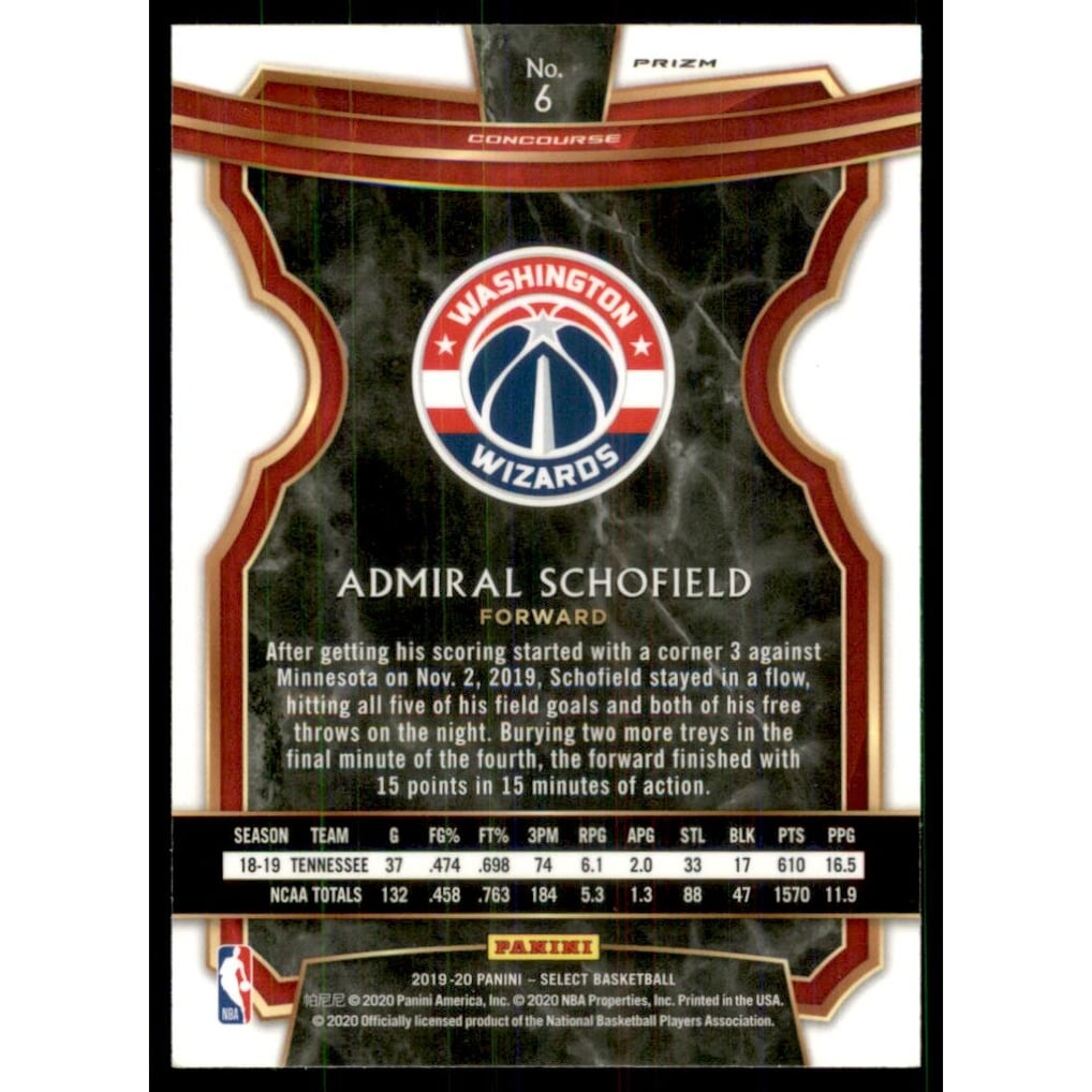 2019-20 Select Prizms Scope #6 Admiral Schofield