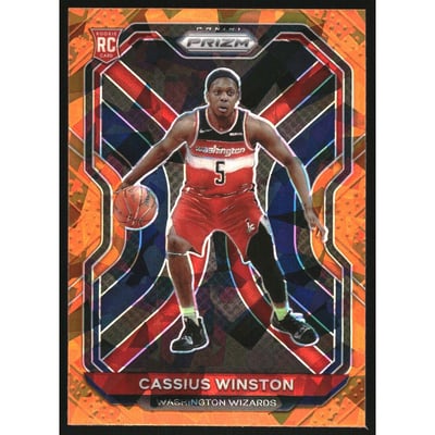 2020-21 Panini Prizm Prizms Orange Ice #275 Cassius Winston
