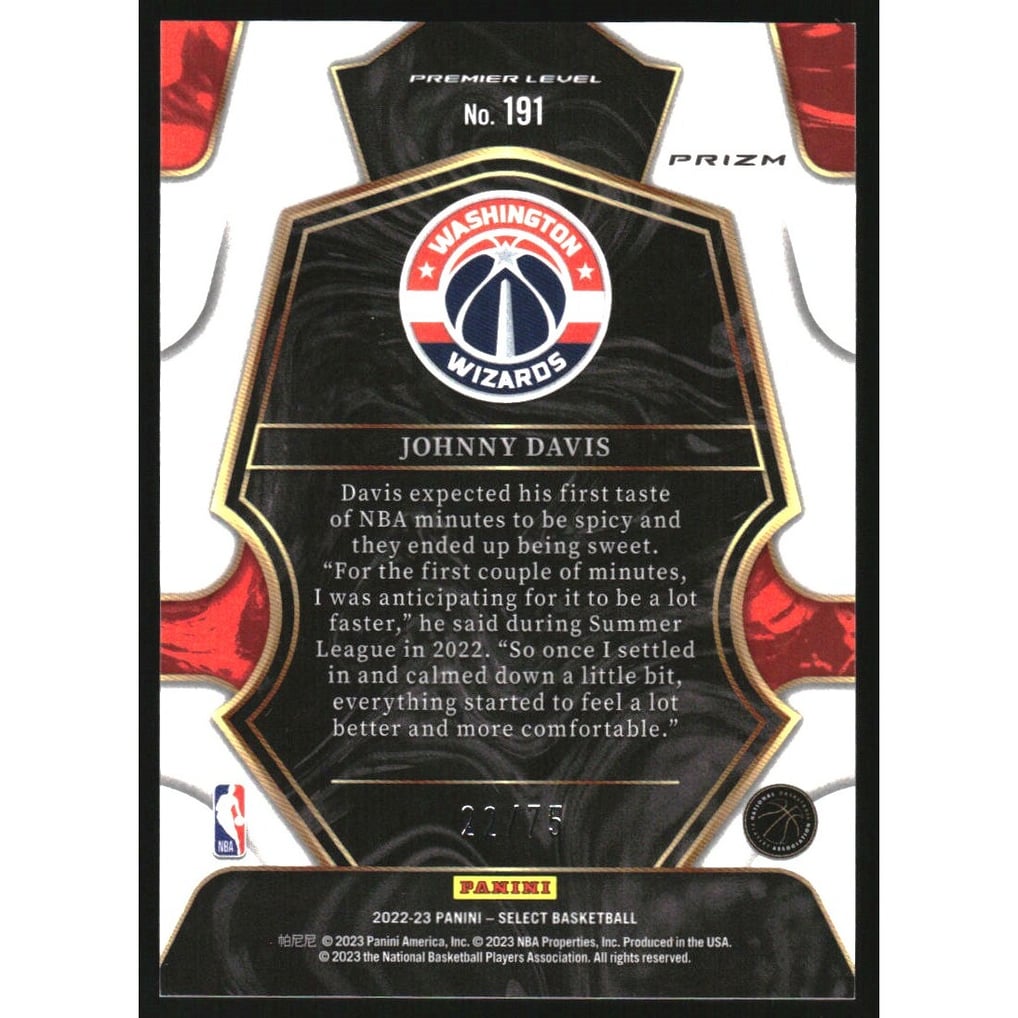 2022-23 Select Prizms White Disco #191 Johnny Davis