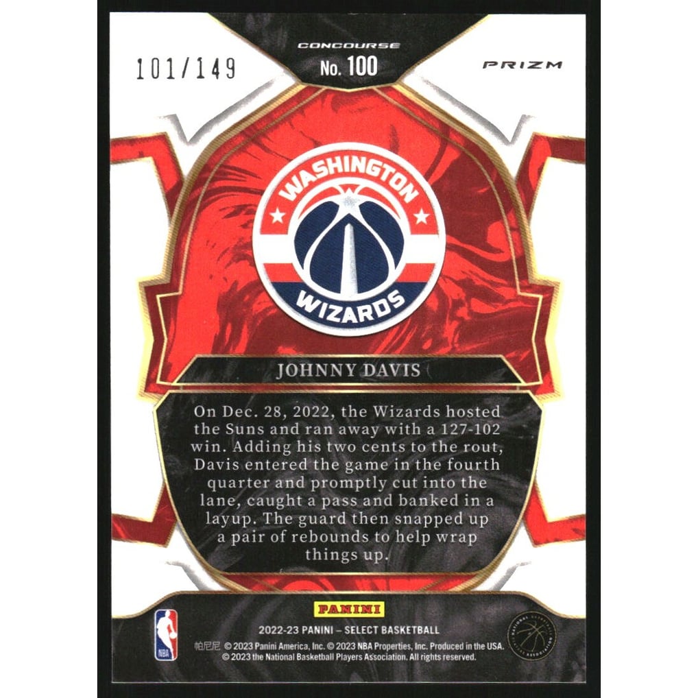 2022-23 Select Prizms White #100 Johnny Davis