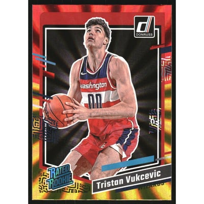 2023-24 Donruss Holo Red and Gold Laser #230 Tristan Vukcevic