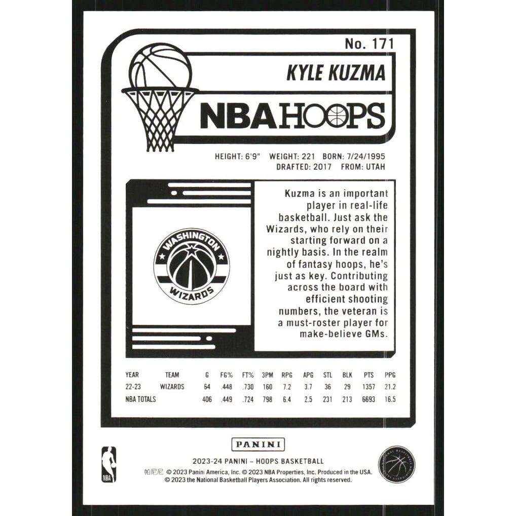 2023-24 Hoops Gravity #171 Kyle Kuzma