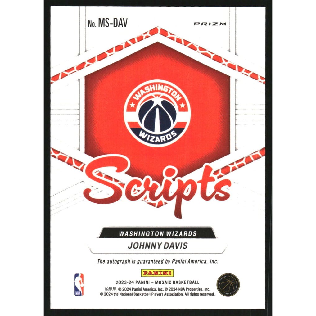 2023-24 Panini Mosaic Scripts #50 Johnny Davis