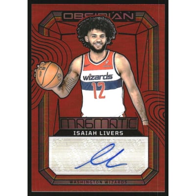 2023-24 Panini Obsidian Magmatic Signatures Electric Etch Orange Flood #13 Isaiah Livers