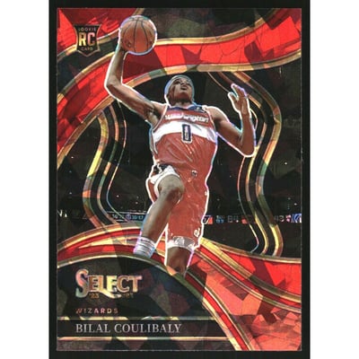 2023-24 Select Prizms Red Cracked Ice #268 Bilal Coulibaly