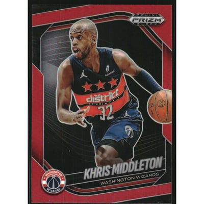 2024-25 Panini Prizm Black Prizms Red #14 Khris Middleton