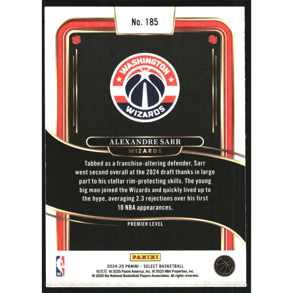 2024-25 Select Blue #185 Alexandre Sarr