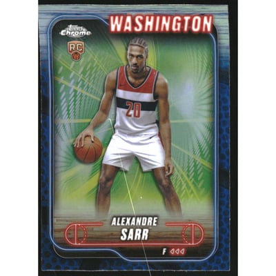 2024-25 Topps Chrome Blue Basketball Refractors #136 Alexandre Sarr