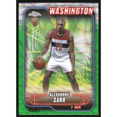 2024-25 Topps Chrome Green Wave Refractors #136 Alexandre Sarr