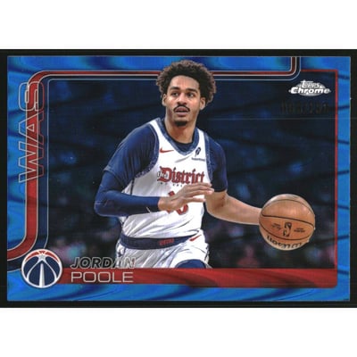 2025-26 Topps Chrome RayWave Blue Refractors #207 Jordan Poole