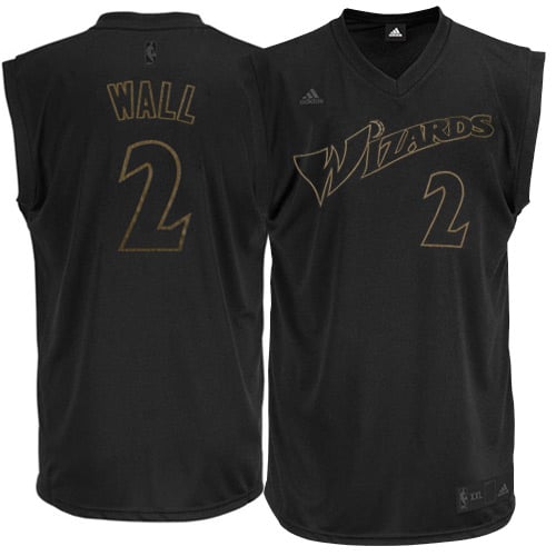 adidas John Wall Washington Wizards Performance Jersey-Black-On-Black