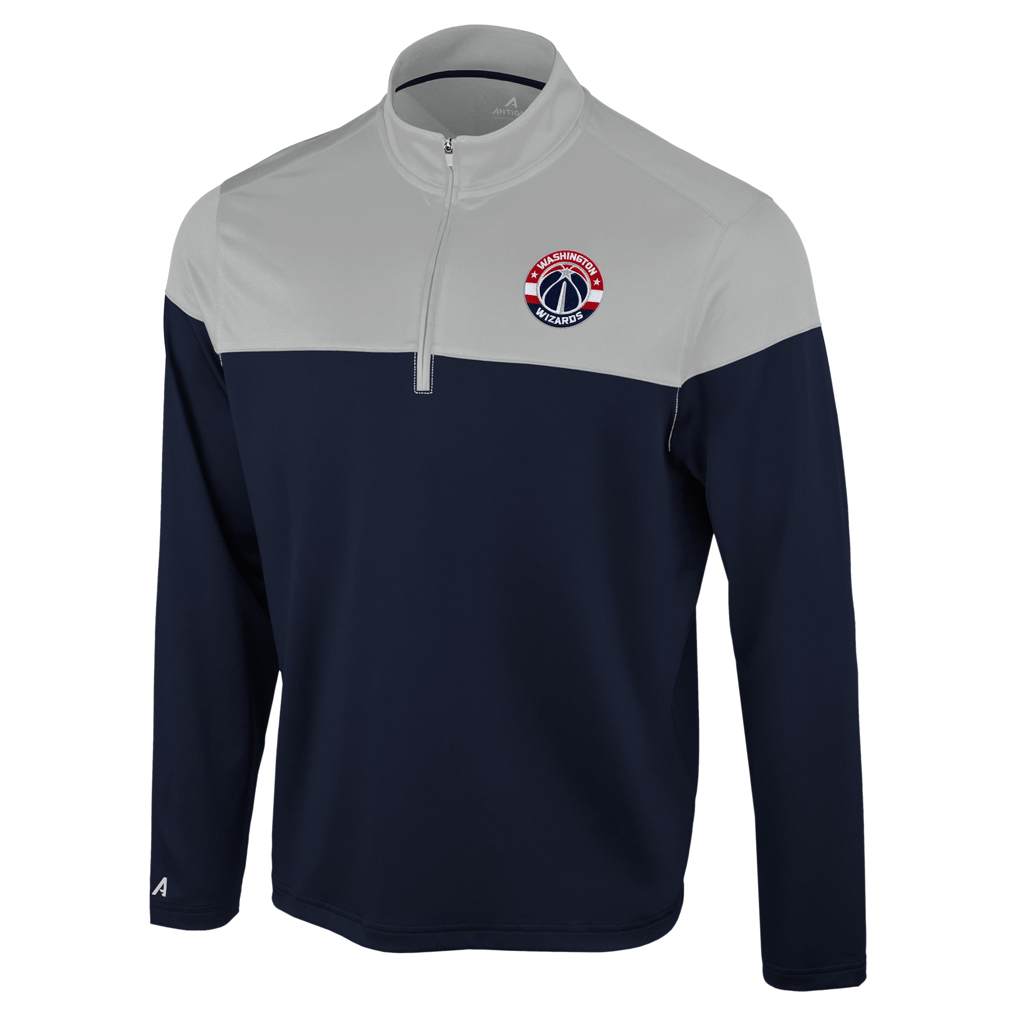Mart Zip Code Men's Washington Wizards Antigua Navy/Gray Hinder Quarter-Zip Pullover