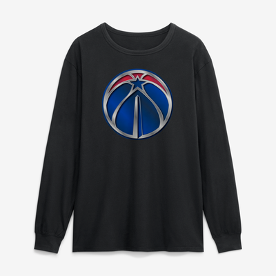 Washington Wizards  Metallic Mascot Long Sleeve T-Shirt - Black
