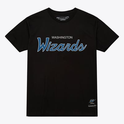 Washington Wizards Mitchell & Ness Vintage Wordmark T-Shirt - Black