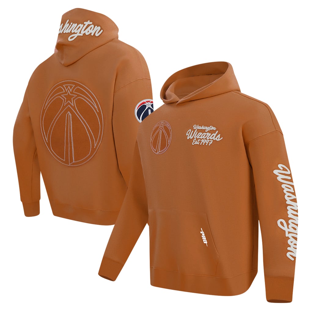 Washington Wizards Pro Standard Paint the City Drop Shoulder Pullover Hoodie - Brown