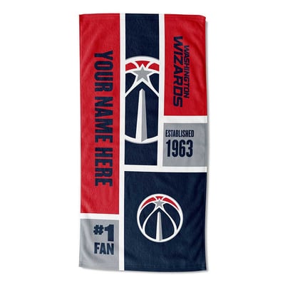 Washington Wizards The Northwest Group 30'' x 60'' Colorblock Personalized Beach Towel