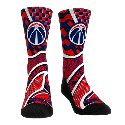  Washington Wizards Rock Em Unisex Ball Pattern Crew Socks - Blue