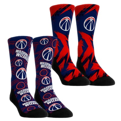  Washington Wizards Rock Em Unisex Game Day 2-Pack Crew Socks - Blue