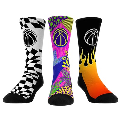  Washington Wizards Rock Em Unisex Team Vibes Three-Pack Crew Socks Set - Blue