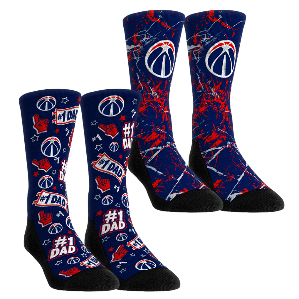 Washington Wizards Rock Em Socks Unisex Number 1 Dad 2-Pack Crew Socks