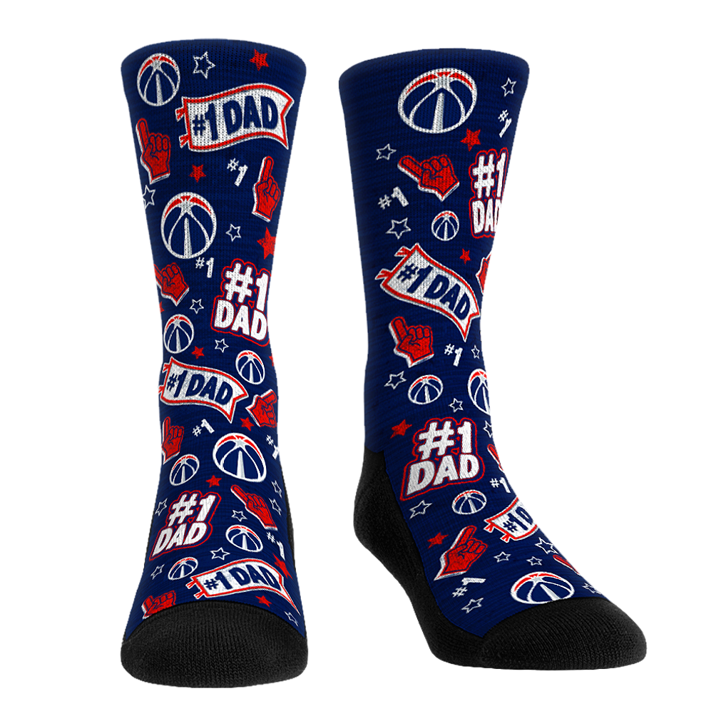 Washington Wizards Rock Em Socks Unisex Number 1 Dad 2-Pack Crew Socks