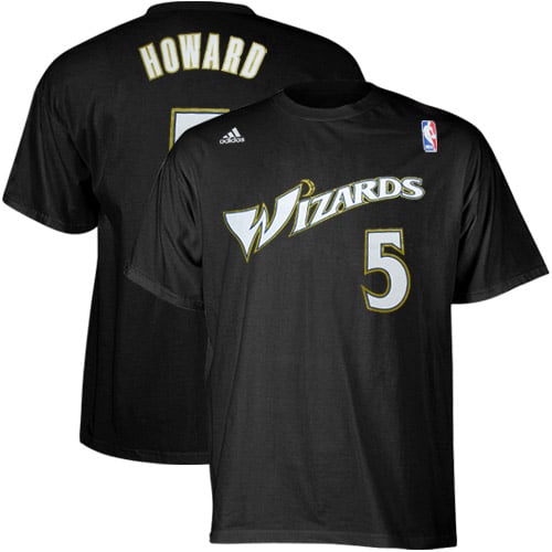 Washington Wizards #5 Josh Howard Black Net Number T-shirt