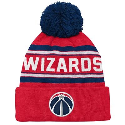  Washington Wizards Outerstuff Youth Backboard Jacquard Cuffed Knit Hat with Pom - Red