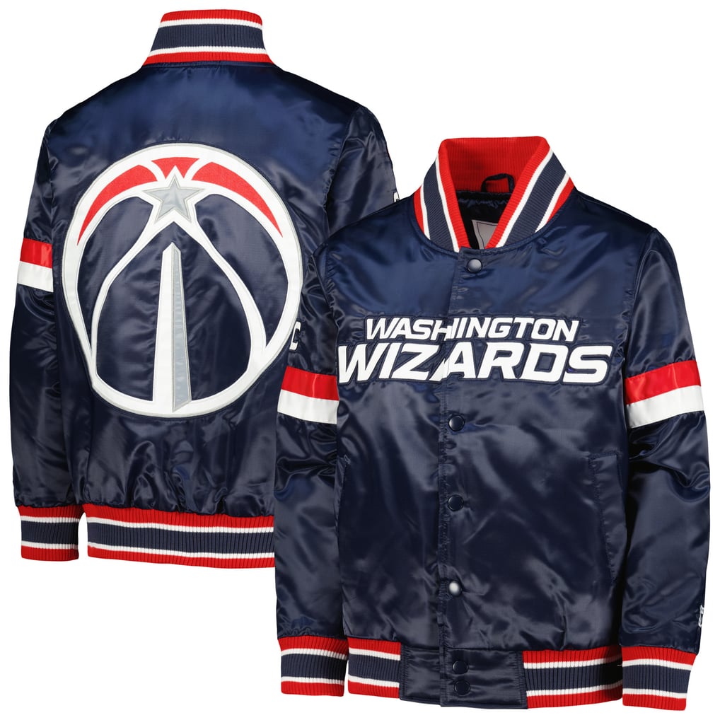 Washington Wizards Starter Youth Home Game Varsity Satin Full-Snap Jacket - Navy