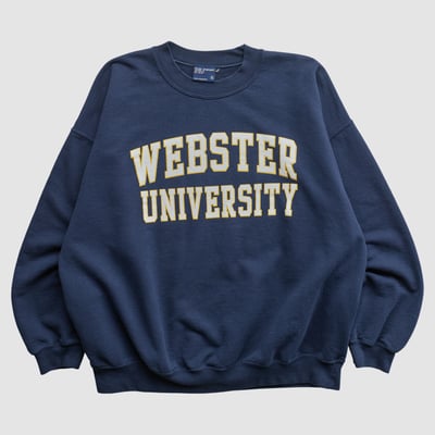 Webster Univ MV Sport 2000s Pullover Sweatshirt - Navy - L by Fanatics Real Vintage
