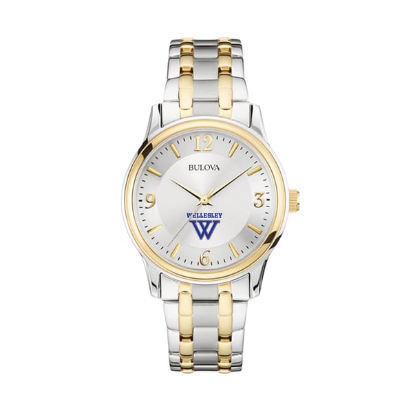 Bulova Wellesley Blue Silver/Gold Classic Two-Tone Round Watch display picture 1