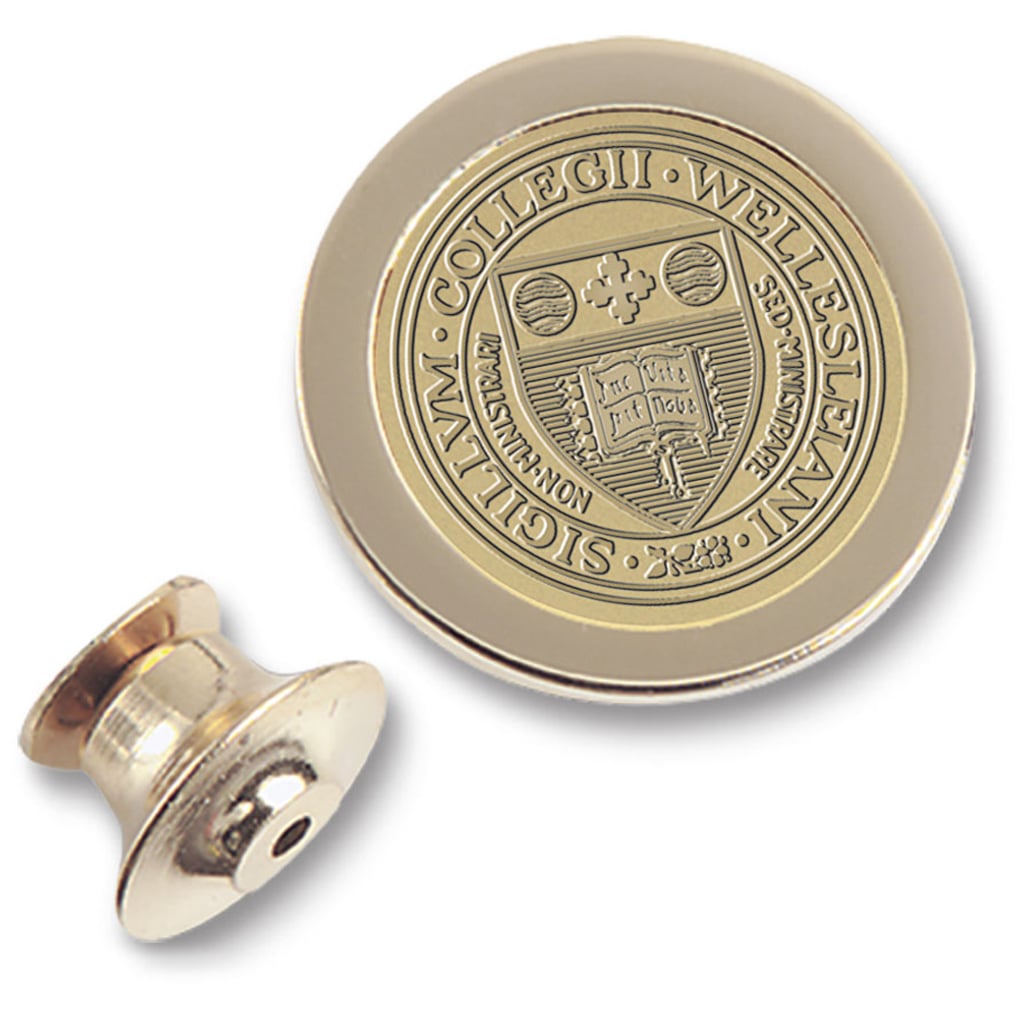 Wellesley Blue Shield Logo Lapel Pin - Gold