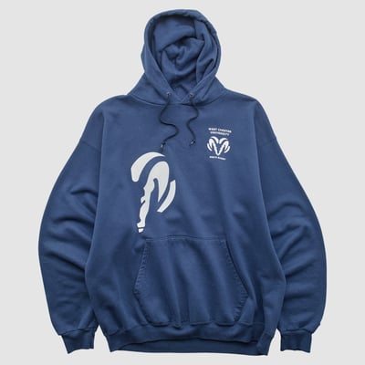 West Chester Golden Rams Champion 2000s Hooded Pullover Sweatshirt - Navy - M by Fanatics Real Vintage