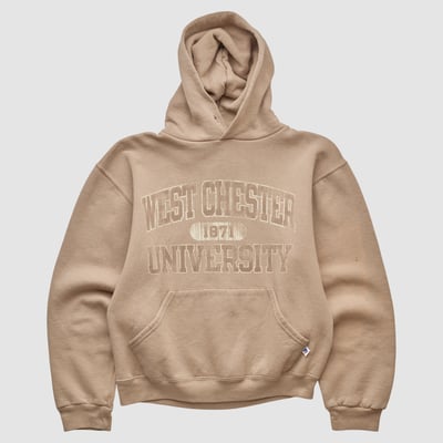 West Chester Golden Rams Russell 2000s Hooded Pullover Sweatshirt - Beige - XXS by Fanatics Real Vintage