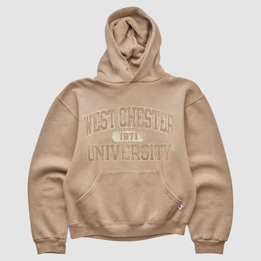 West Chester Golden Rams Russell 2000s Hooded Pullover Sweatshirt - Beige - XXS by Fanatics Real Vintage