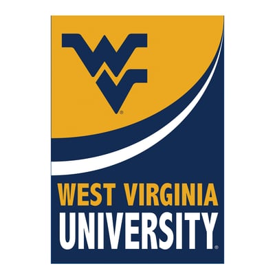  West Virginia Mountaineers 12.5" x 28" Color Wave Double-Sided Burlap Garden Flag