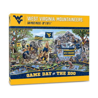 West Virginia Mountaineers Fanpoint 10.5" x 28" Game Day at the Zoo 500-Piece Puzzle