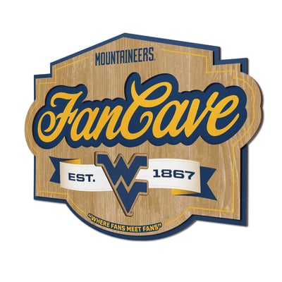 West Virginia Mountaineers Fanpoint 12.5" x 17" Fan Cave Sign