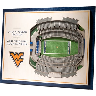 West Virginia Mountaineers Fanpoint 17'' x 13'' 5-Layer StadiumView 3D Wall Art