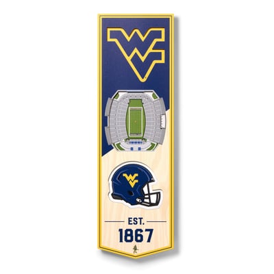 West Virginia Mountaineers Fanpoint 6'' x 19'' 3D StadiumView Banner