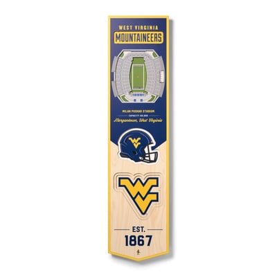 West Virginia Mountaineers Fanpoint 8'' x 32'' 3D StadiumView Banner