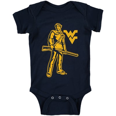 West Virginia Mountaineers Two Feet Ahead Infant Big Logo Bodysuit - Navy
