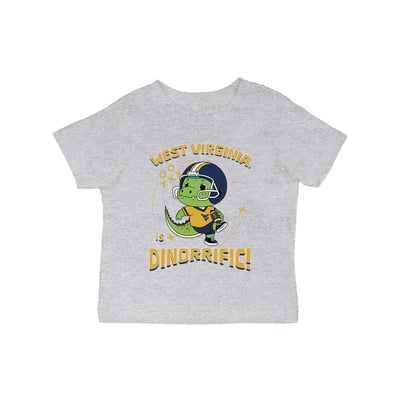 West Virginia Mountaineers Vive La Fete Infant Dinorrific T-Shirt - Gray