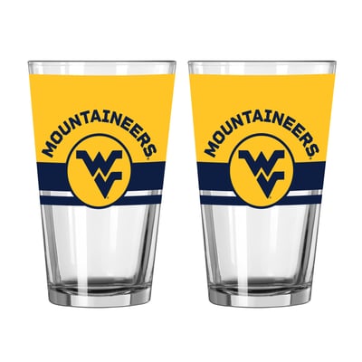West Virginia Mountaineers Logo Brands Two-Piece 16oz. Horizon Pint Glass Set