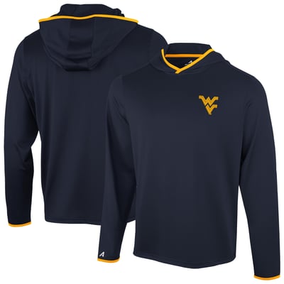  West Virginia Mountaineers Antigua Brink Color Pop Long Sleeve Hoodie T-Shirt - Navy