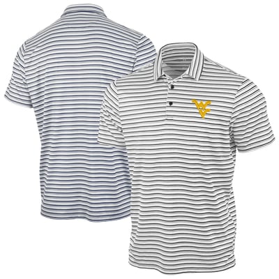 West Virginia Mountaineers Antigua Space Stripe Polo - Navy